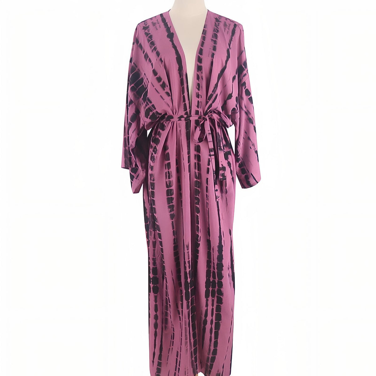 Kimono de Plage Tie and Dye Manches Longues - Lavande - Unique