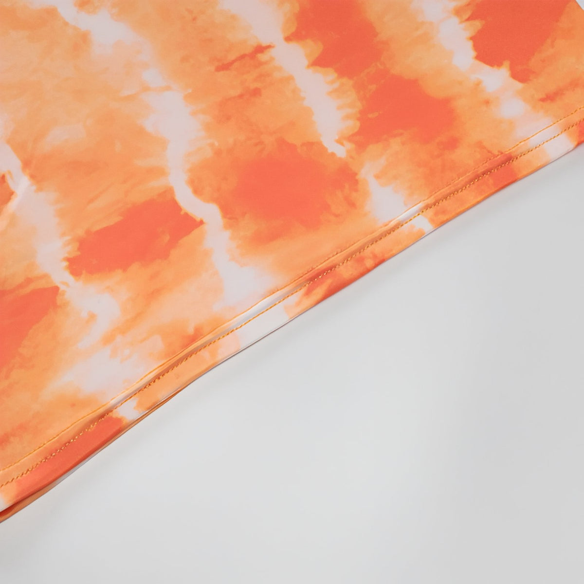Robe Longue Eté Moulante détail de la matière - Orange