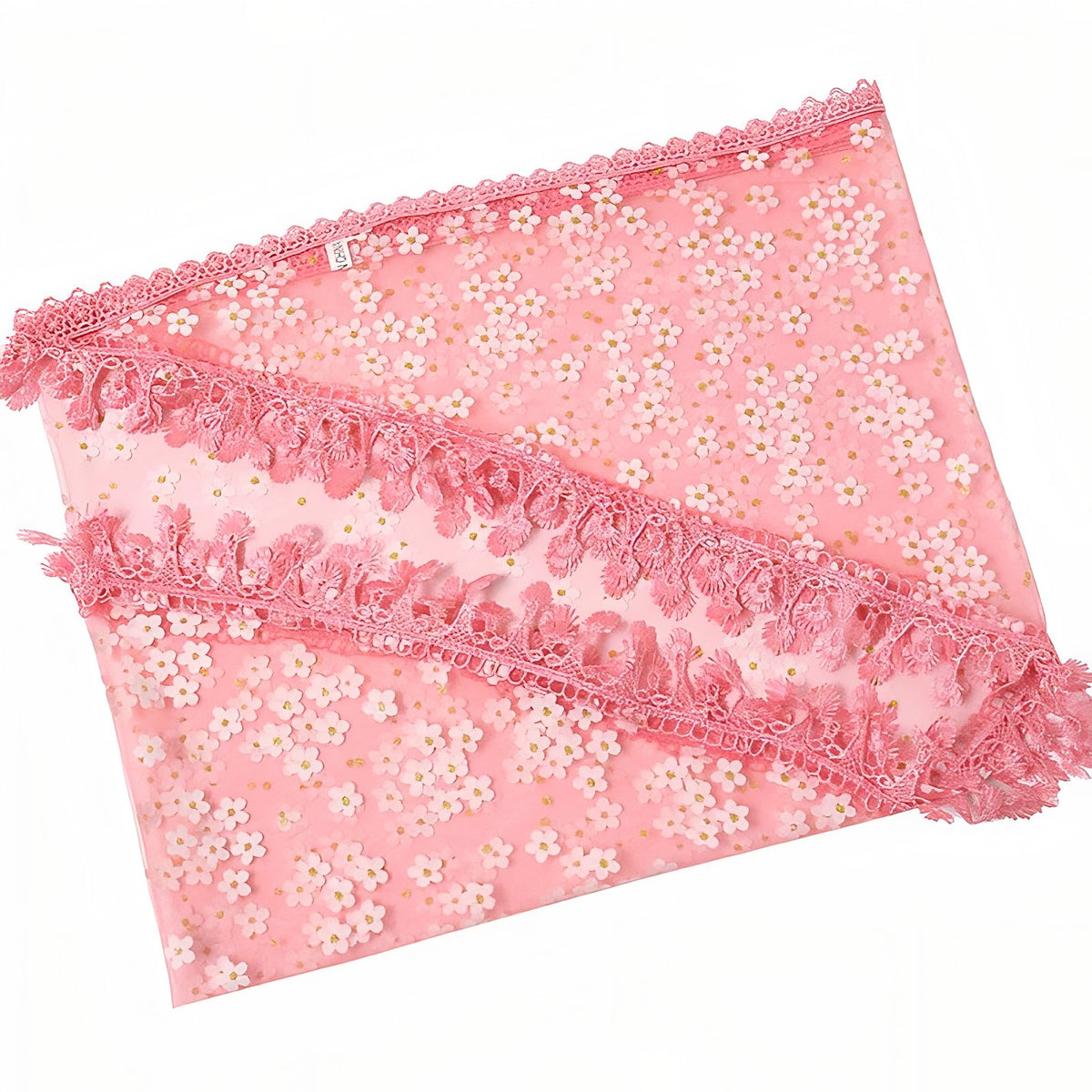 Foulard Triangle Dentelle détail de la dentelle - Beige Rosé - Bordeaux - Beige Clair - Blanc - Gris Clair - Corail - Noir - Fuchsia - Rose - Bleu Royal