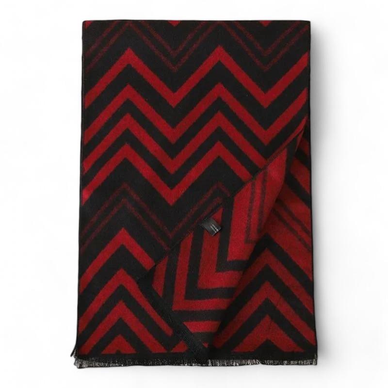 Belle Echarpe Pour Homme Noir et Bordeaux 180x30cm