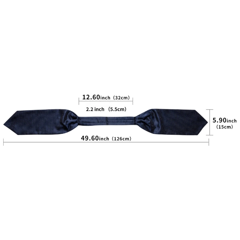 Cravate Ascot - dimensions (32 cm x 126 cm)