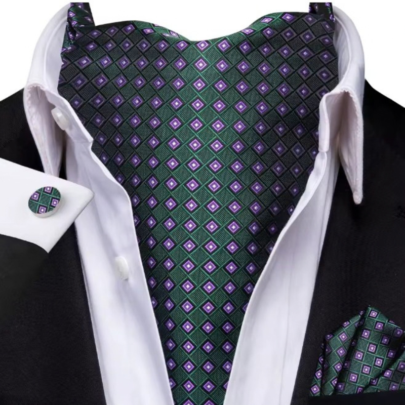 Cravate Ascot Mariage - Vert Sapin et Violet