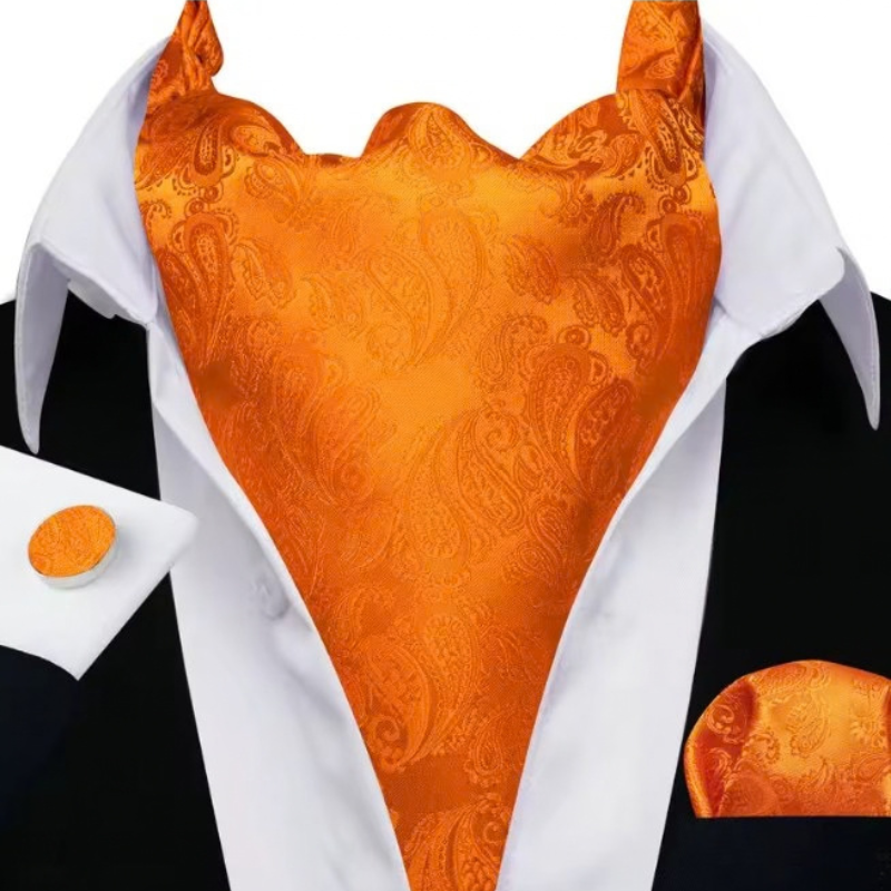 Cravate Ascot - Orange et Noir