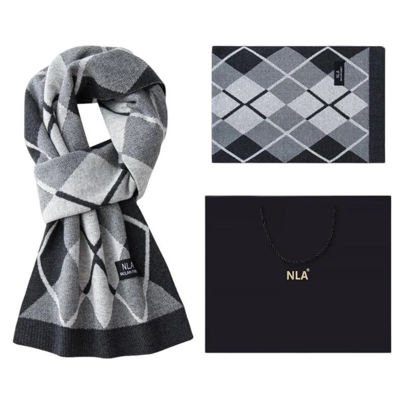 Echarpe pour Costume Homme - Gris et Anthracite - 180*30cm