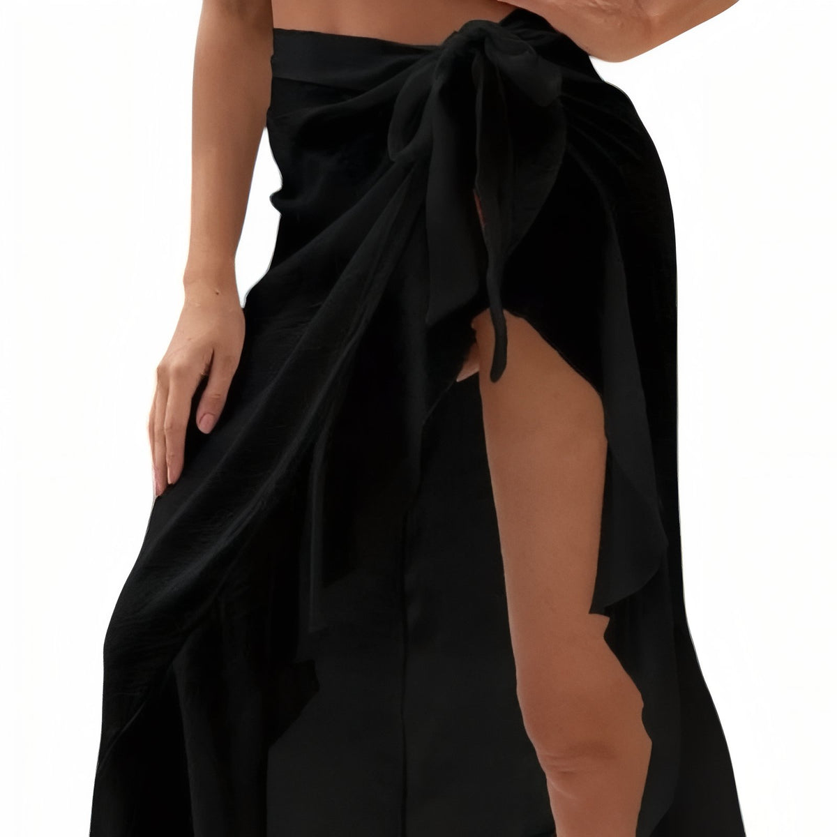 Jupe Paréo Fendue et Transparente - Noir - Unique