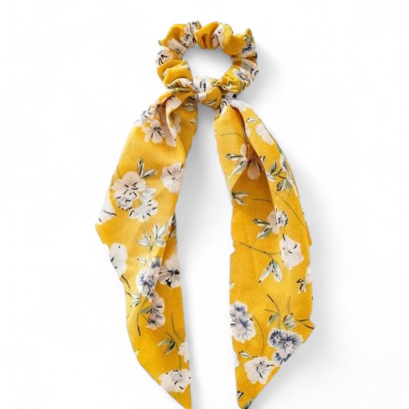 Chouchou Foulard Cheveux Jaune Moutarde 