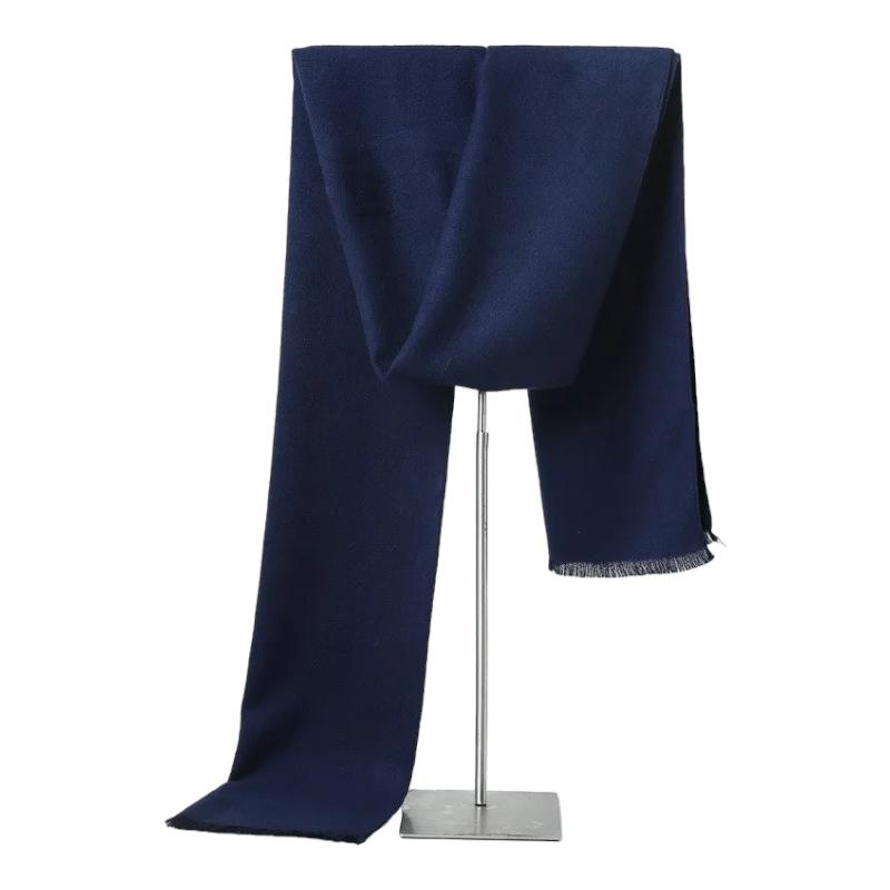 Echarpe Cachemire Homme Luxe Bleu Marine 180*30cm