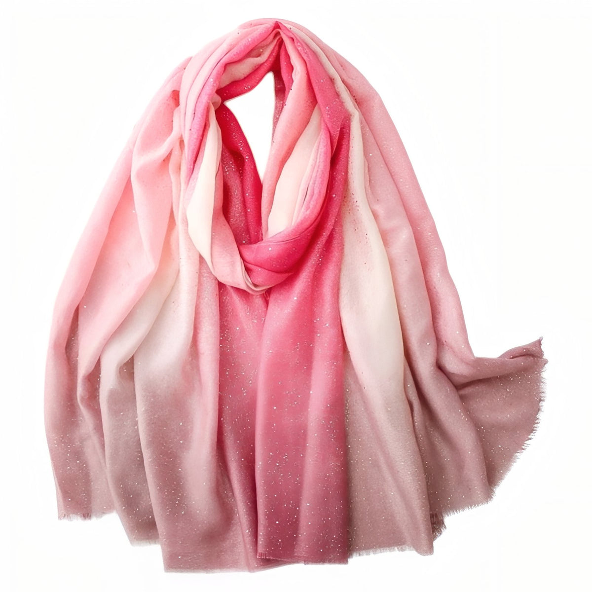 Foulard Paillettes Femme - Rose et Pêche