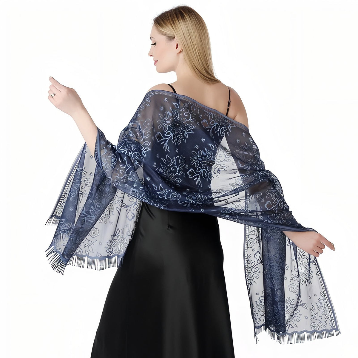 Etole de Soirée Femme portée sur les épaules - Doré - Lavande - Rose - Ivoire - Rose Poudré - Beige Doré - Vert Sauge - Blanc - Noir - Taupe - Beige et Doré - Bleu Marine - Violet Foncé