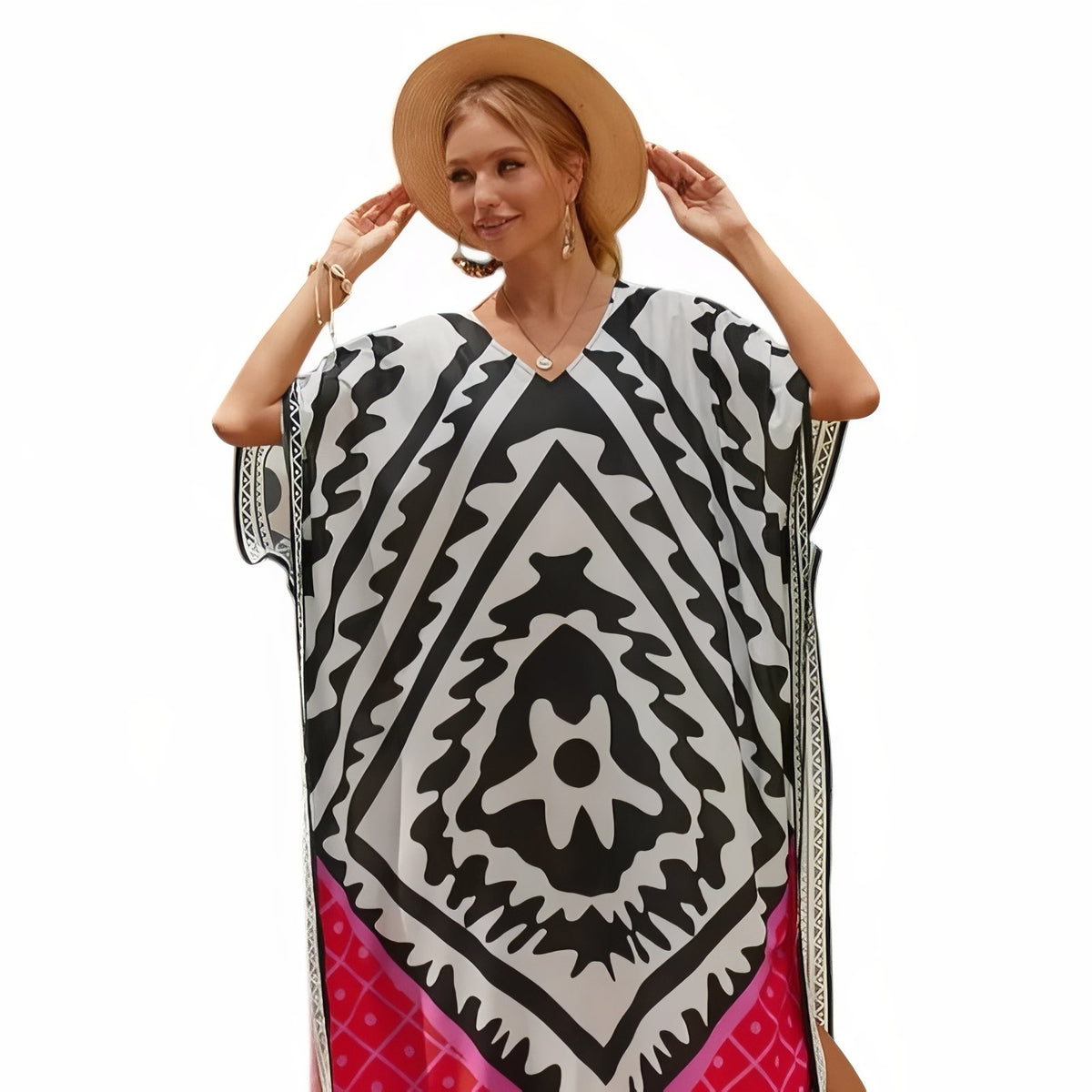 Robe Caftan Africain Imprimé Coloré - Graphisme - Unique