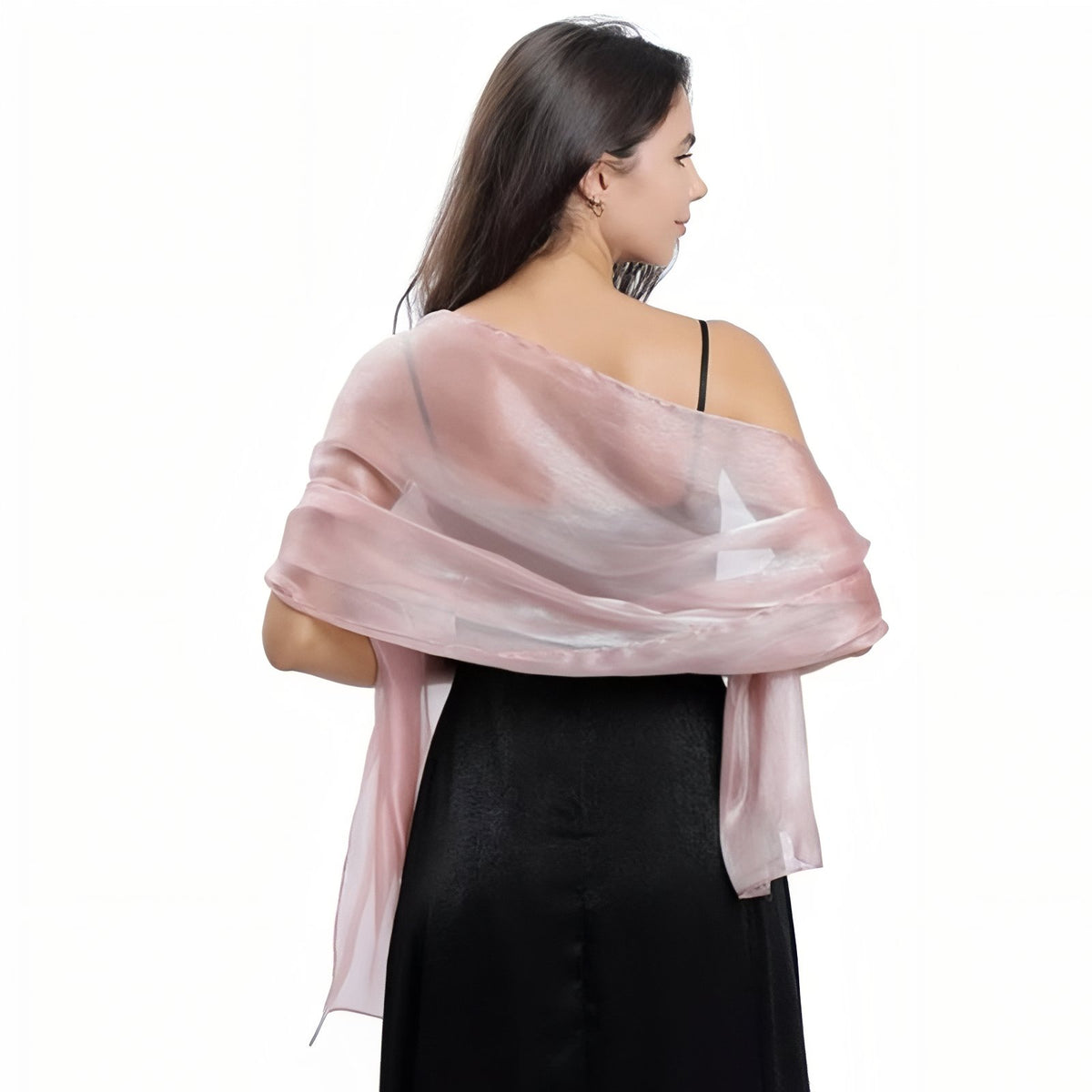 Etole Châle Pour Mariage portée sur les épaules - Gris Argenté - Saumon - Noir - Rose - Doré - Ivoire - Vert - Bleu Marine - Café - Rouge - Gris Foncé - Bordeaux