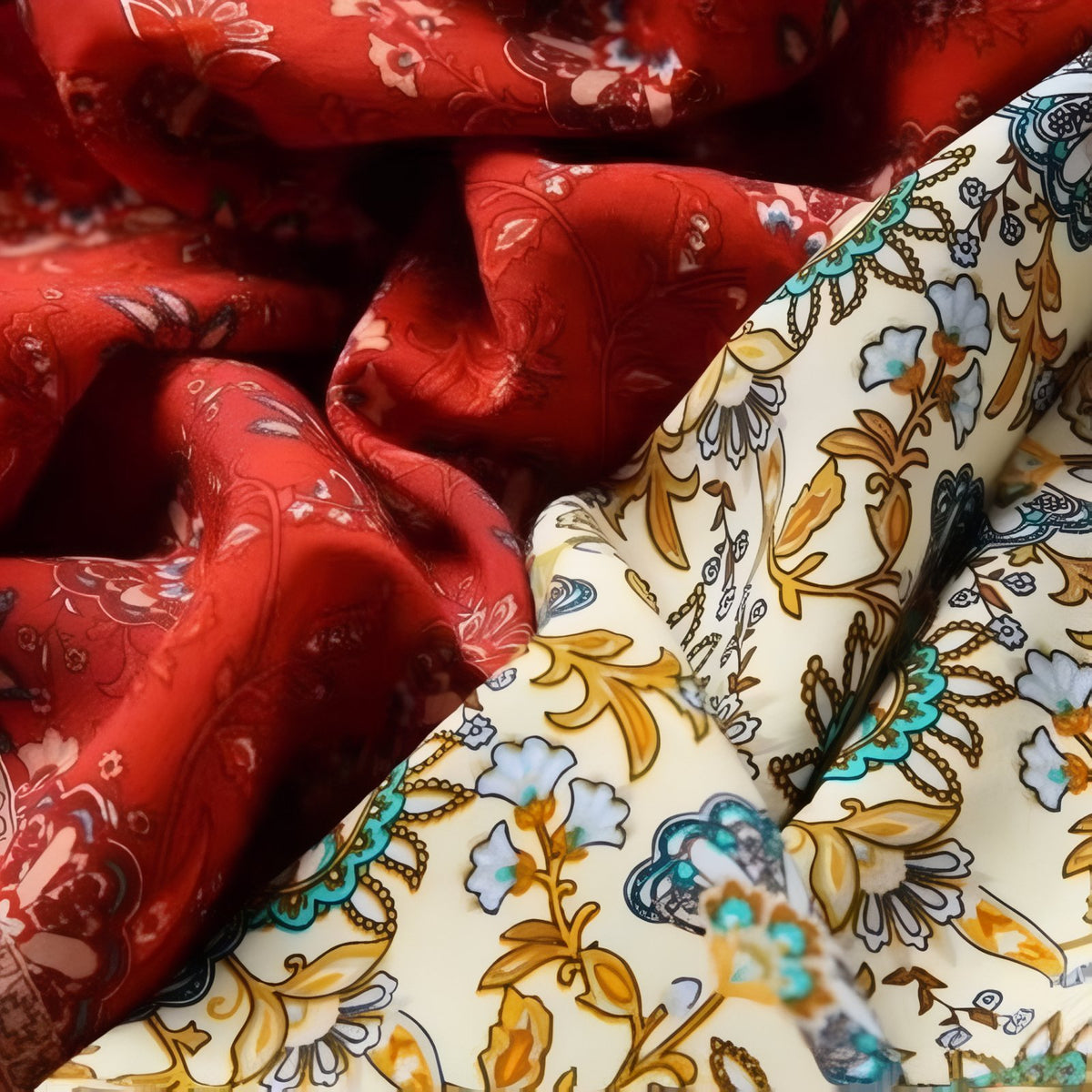 Kimono de Plage à Ceinture Bohemian Style tissu froissé - Rouge - Vert