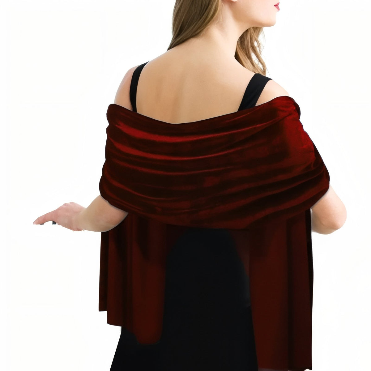 Châle Etole Chic Velours - Rouge Foncé - 70×180cm