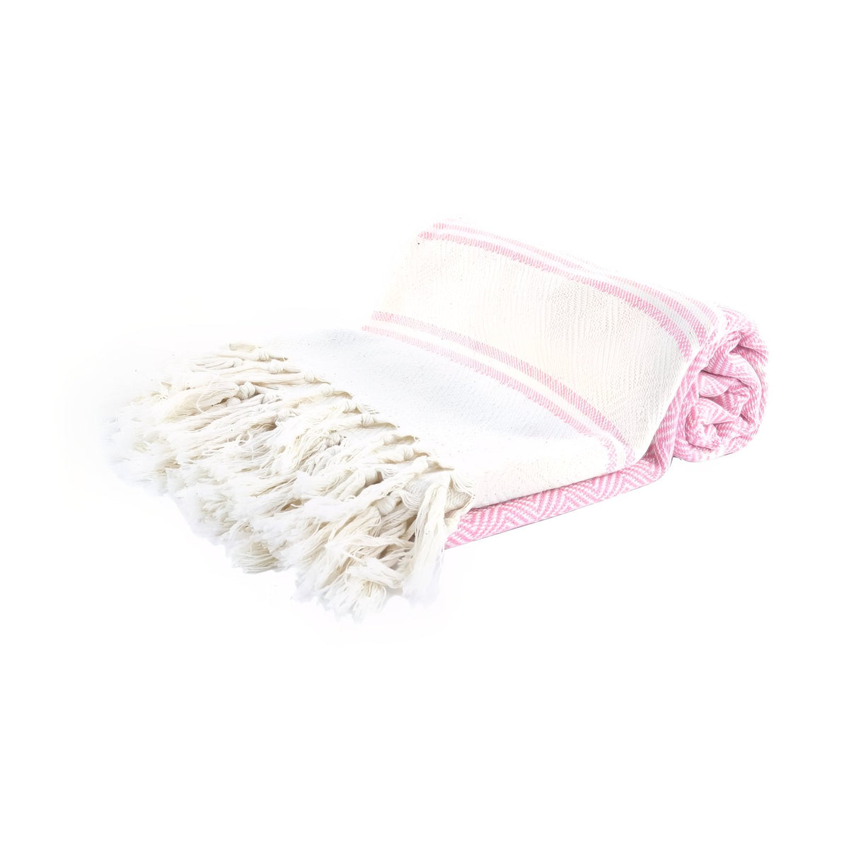 Fouta de Plage en Coton Coloré à Franges roulé avec franges - Orange - Jaune - Rouge - Noir - Rose - Bleu Marine - Violet