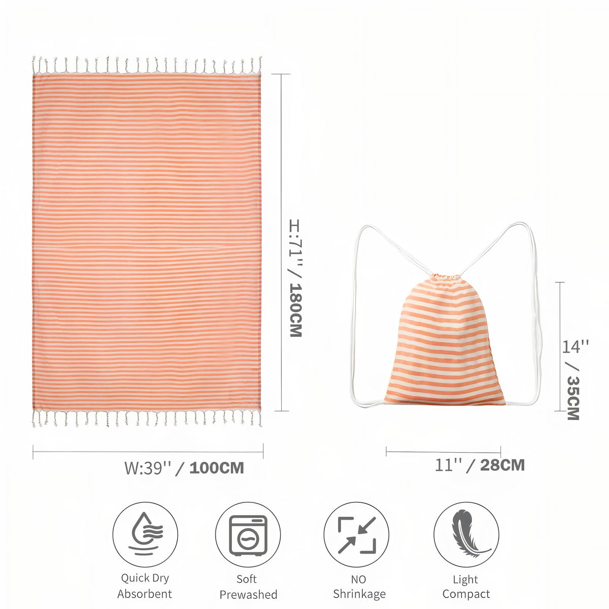 Fouta et Sac de Plage guide des dimensions - Bleu Marine - Bleu Marine (+sac) - Jaune - Jaune (+sac) - Noir - Noir (+sac) - Rouge - Rouge (+sac) - Orange - Orange (+sac) - Vert - Vert (+sac)