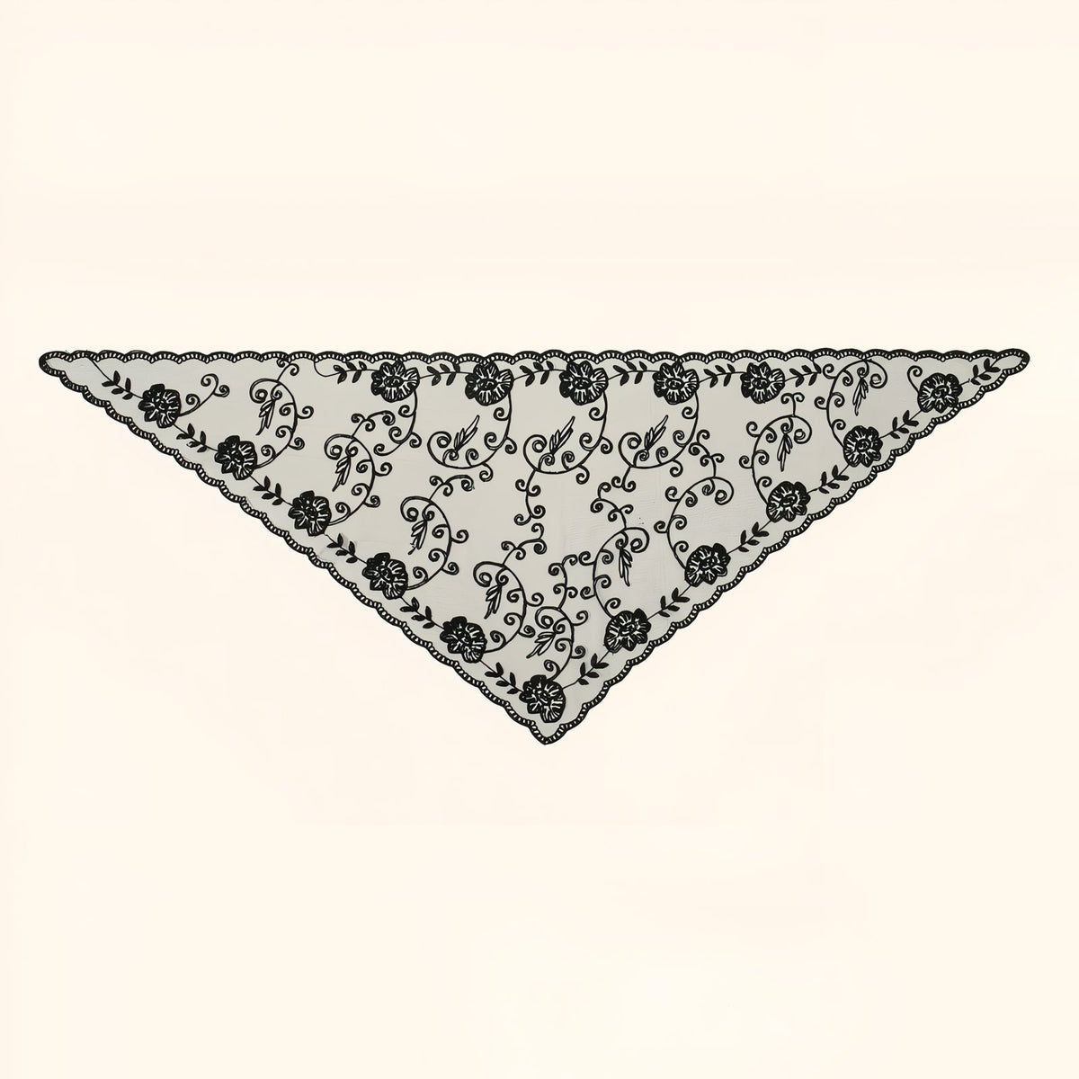 Bandana Dentelle produit entier sur fond neutre - Blanc