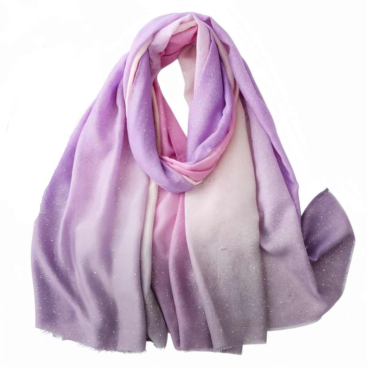 Foulard Paillettes Femme - Lavande et Rose