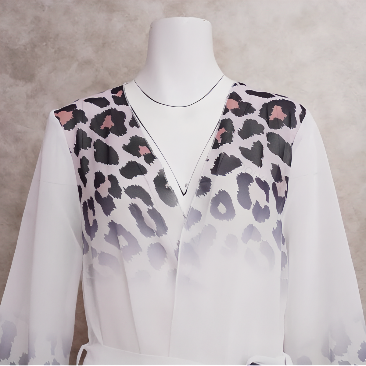 Kimono de Plage Imprimé Leopard gros plan motif léopard - Fuschia - Blanc - Orange - Noir
