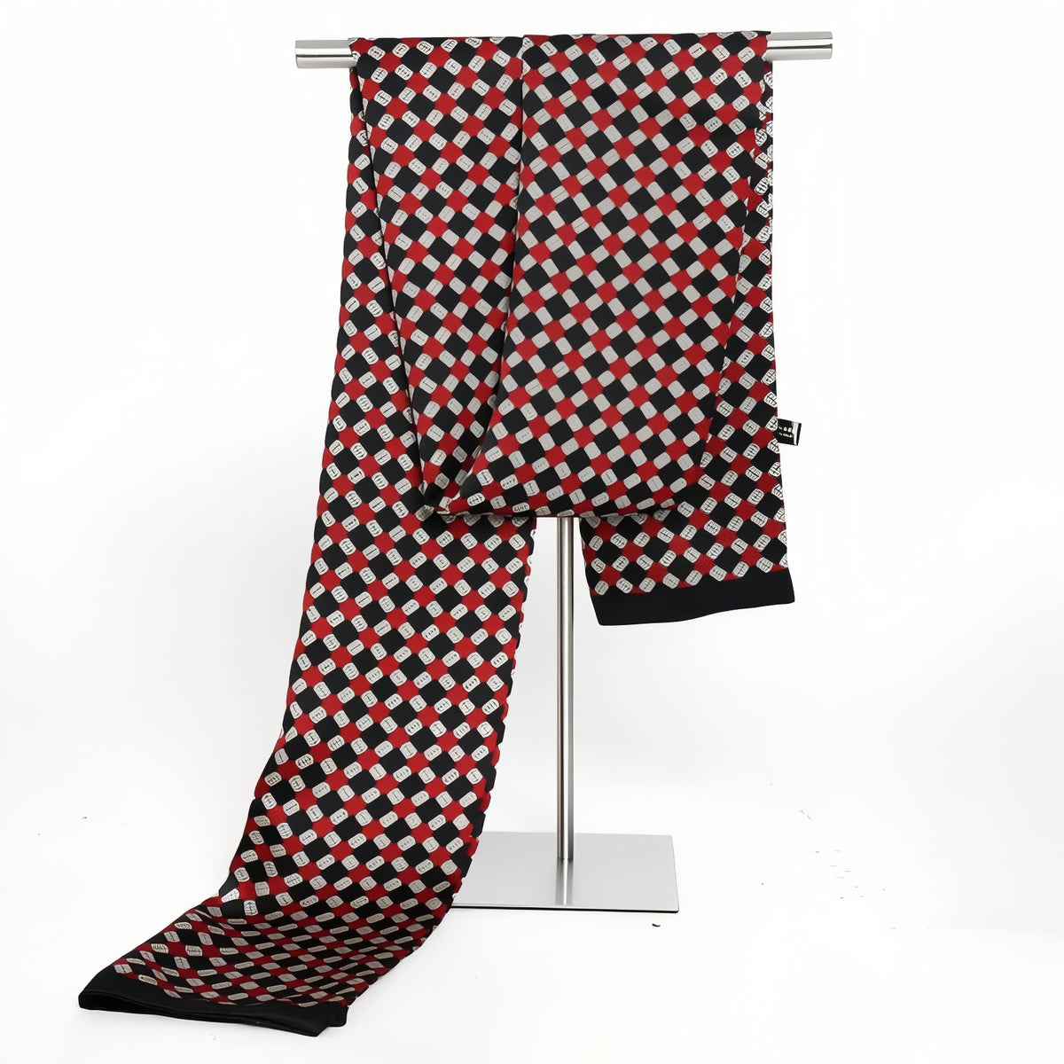 Echarpe de Soie Homme - Rouge et Noir
