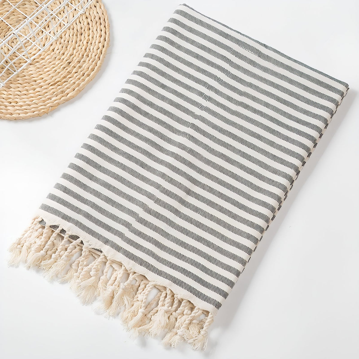 Fouta et Sac de Plage - Noir / Noir (+sac)