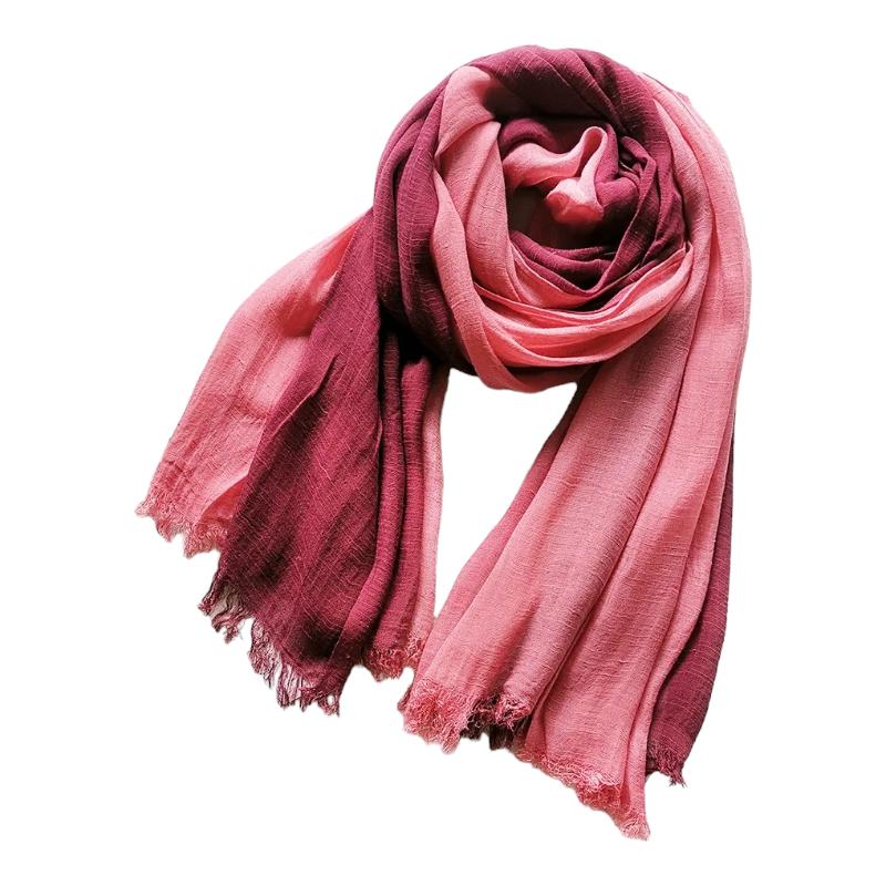 Chèche Rose Rose Fuchsia et Bordeaux 90*190cm