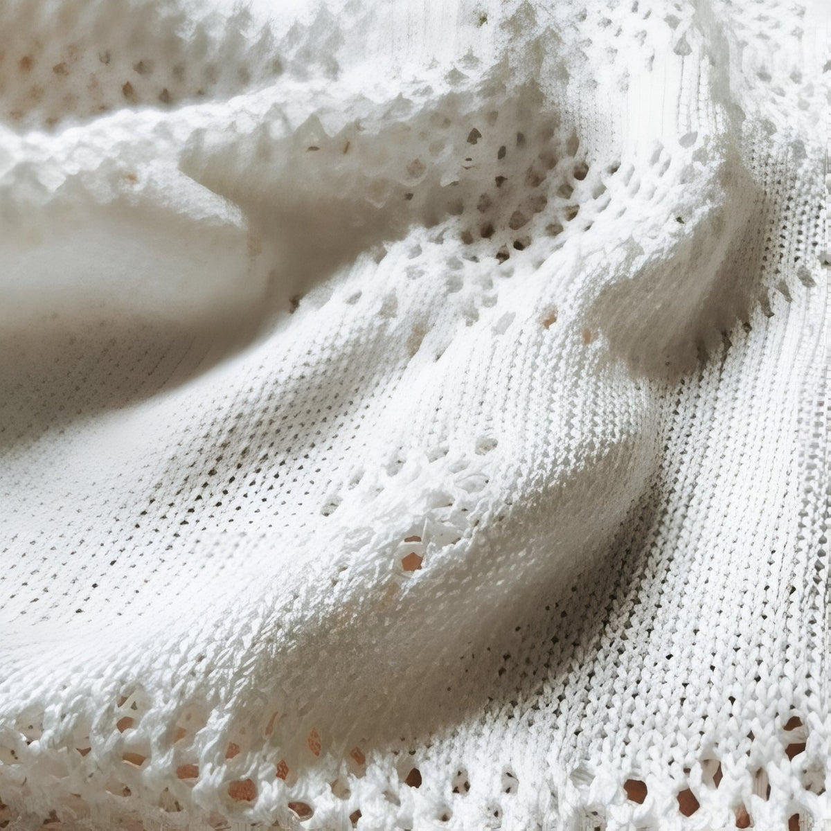 Robe Paréo Longue et Transparente Tricot gros plan texture tricot - Beige - Noir - Blanc