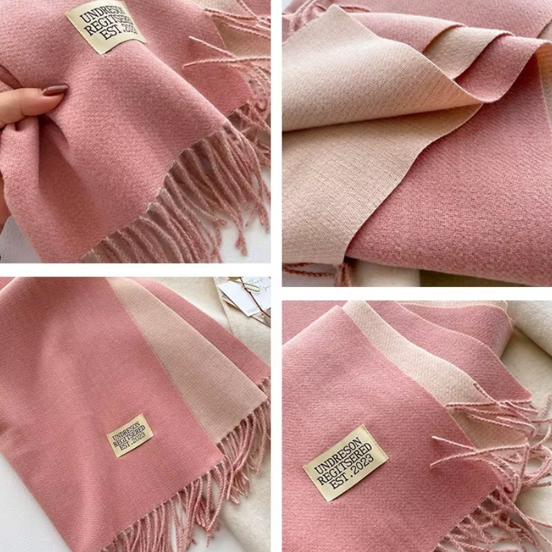 Echarpe Bicolore - détails coloris rose