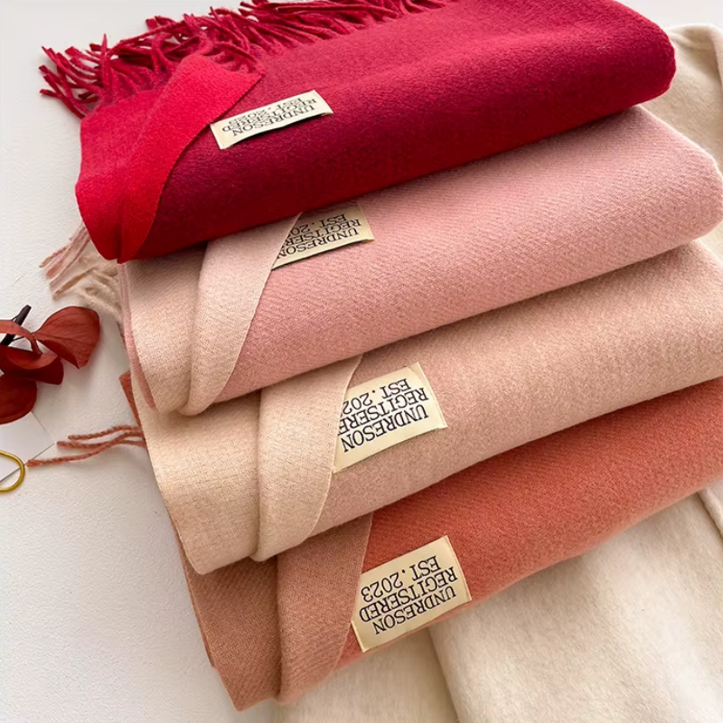 Echarpe Bicolore - gamme de coloris rose et rouge