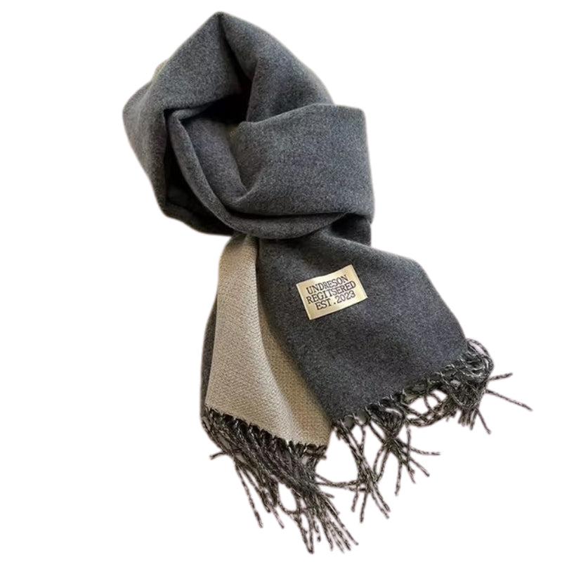 Echarpe Bicolore - Gris Foncé et Beige Clair