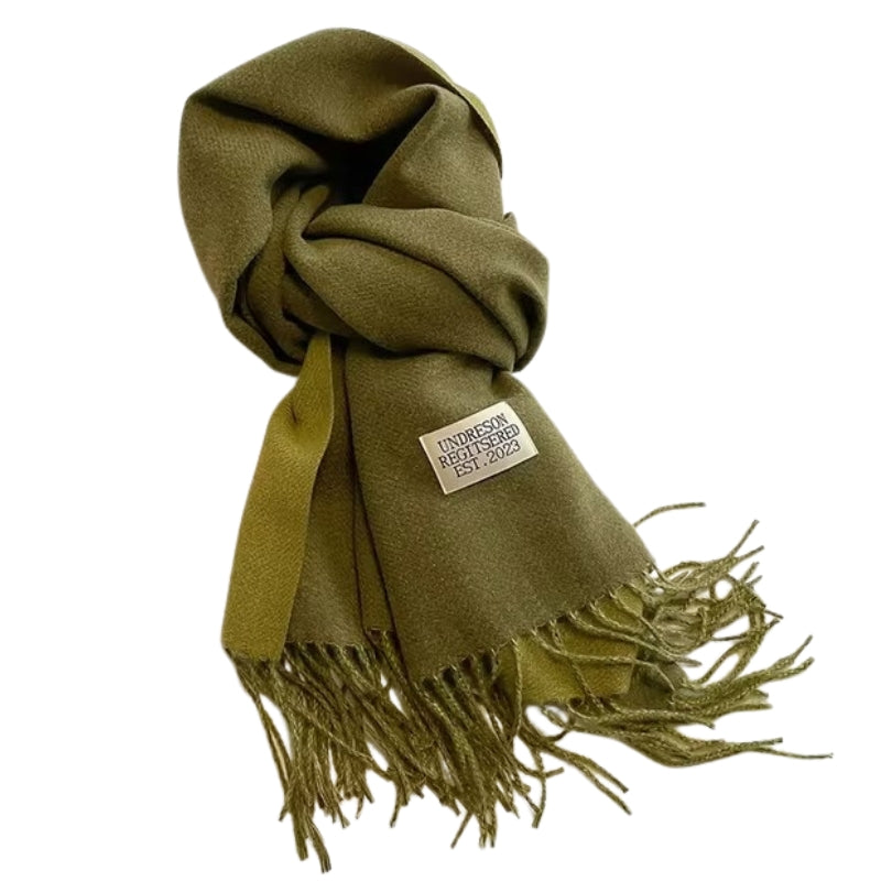 Echarpe Bicolore - Vert Olive et Jaune Pâle