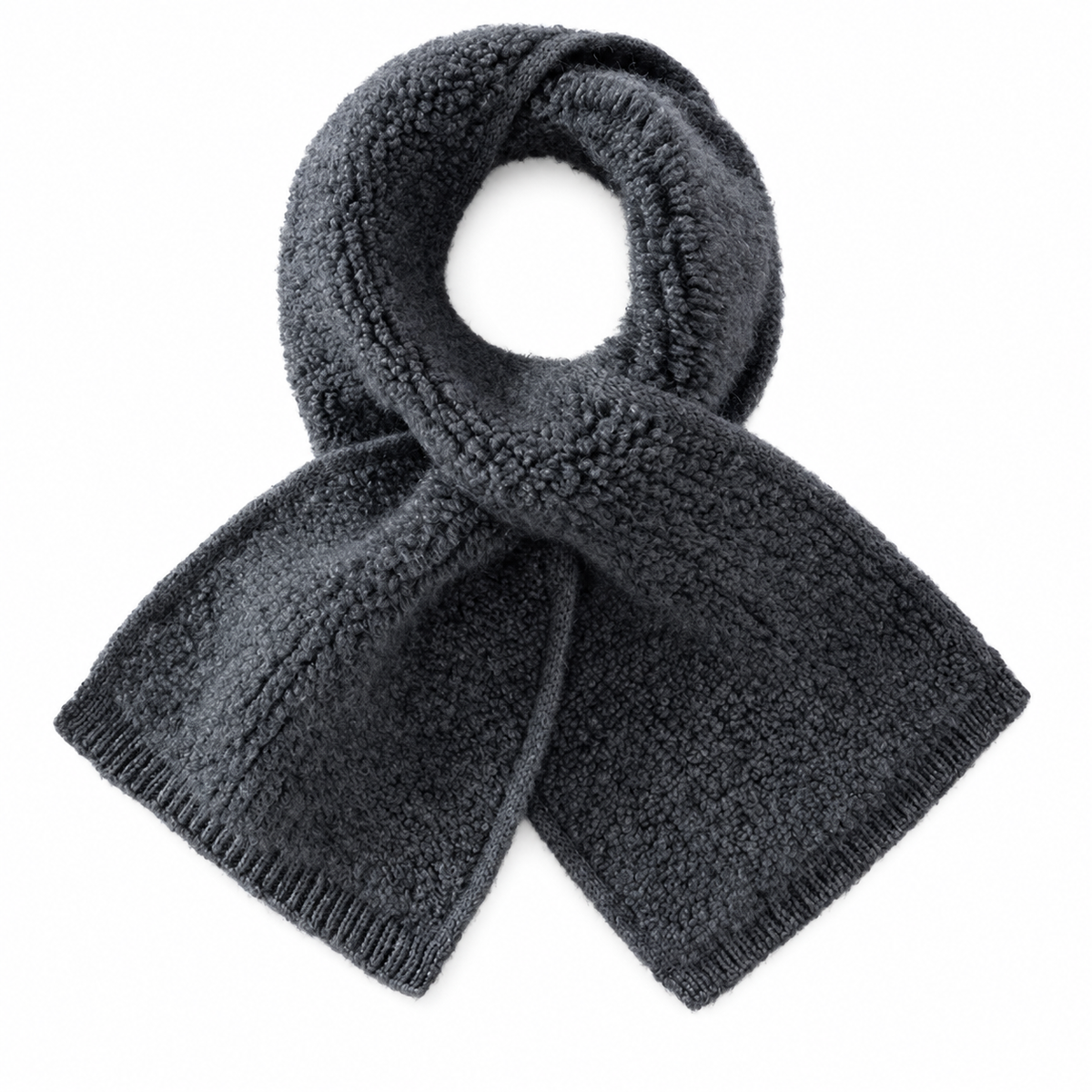 Écharpe Cachemire Tricotée - Gris Anthracite