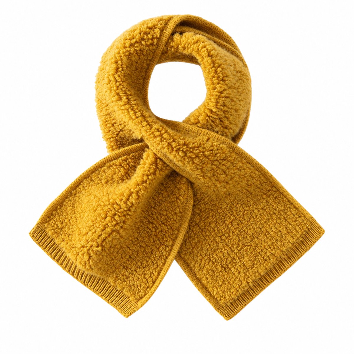 Écharpe Cachemire Tricotée - Jaune Moutarde