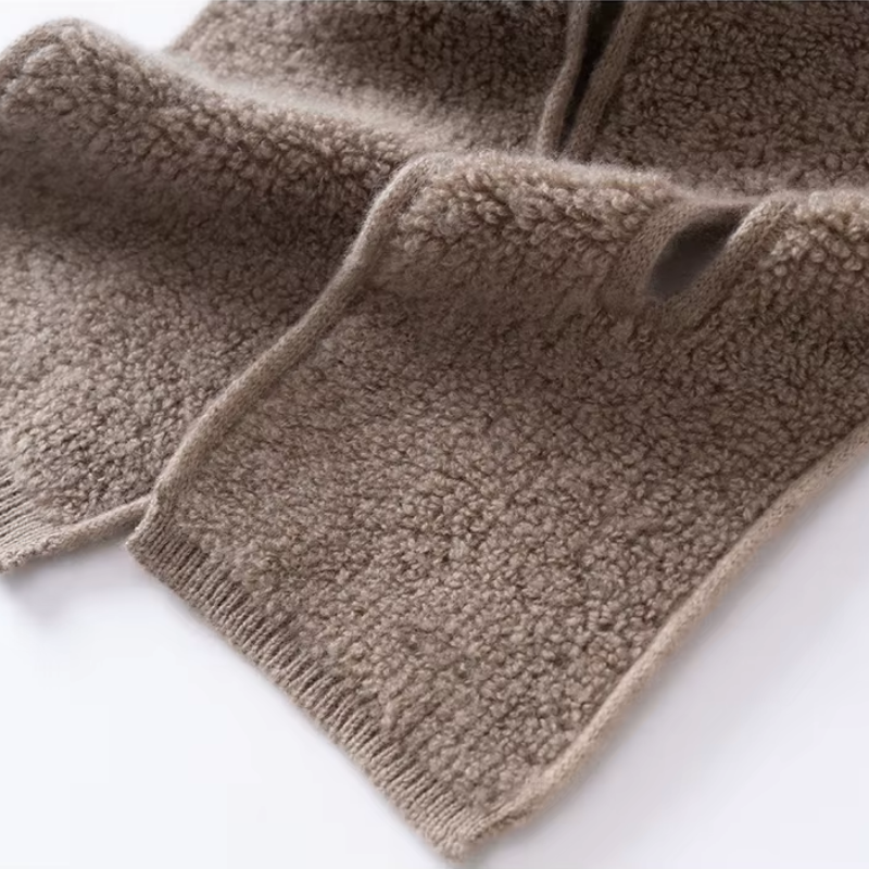 Écharpe Cachemire Tricotée - Taupe - Détail maille