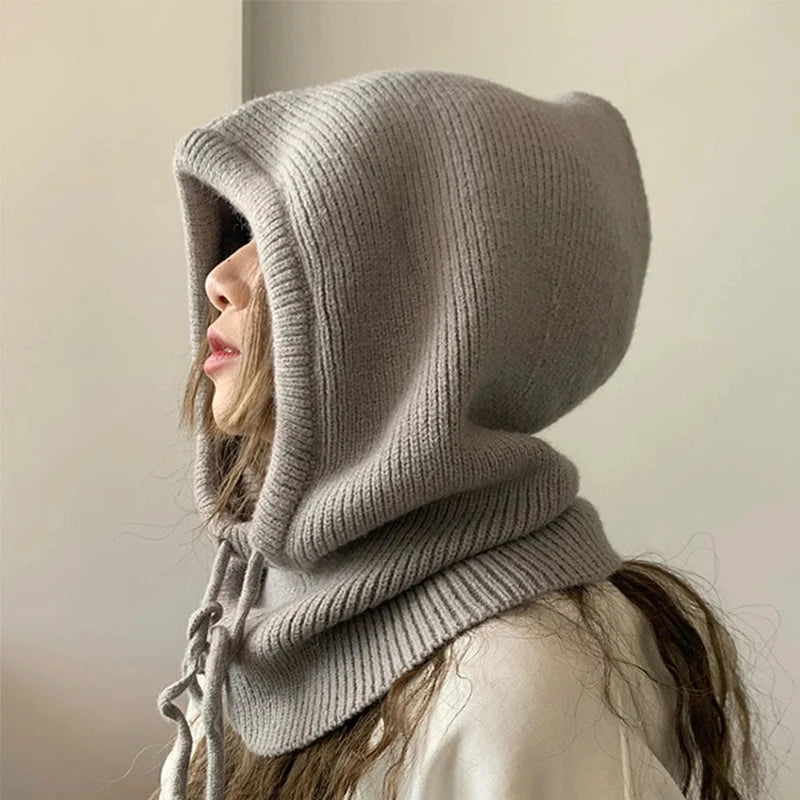 Echarpe Cagoule Gris portée
