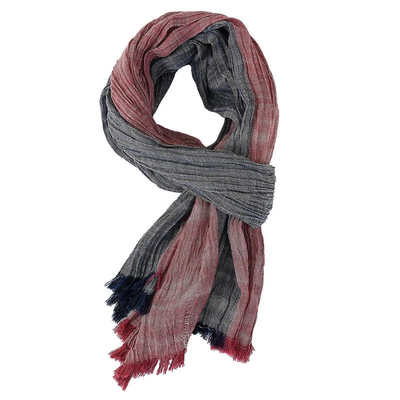 Chèche en Coton Froissé - Bordeaux et Charcoal