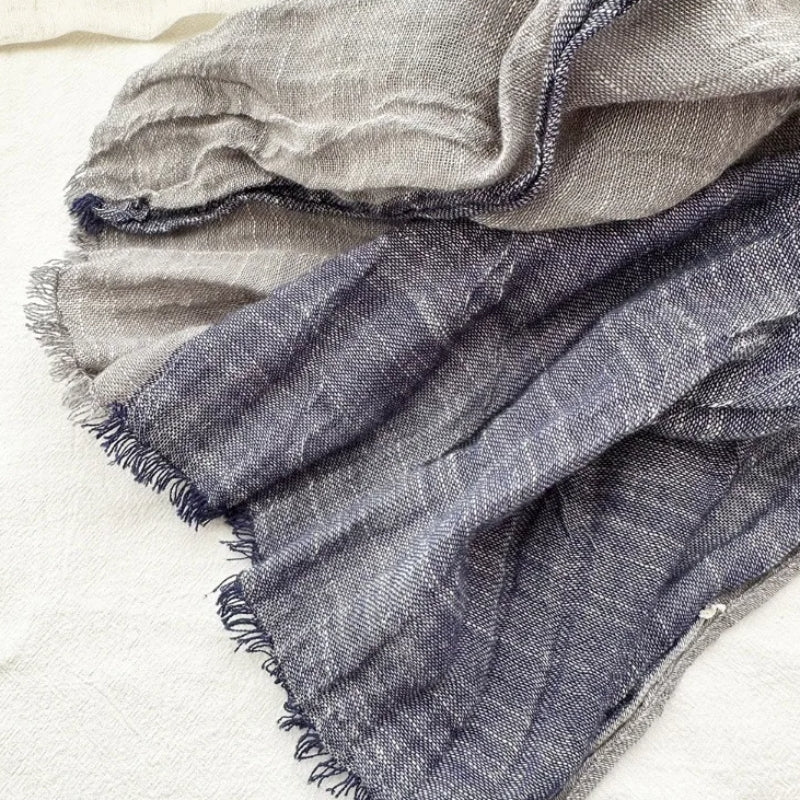 Chèche en Coton pour Homme - détail texture coloris bleu nuit