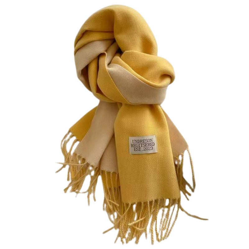 Écharpe Deux Couleurs Jaune et Crème