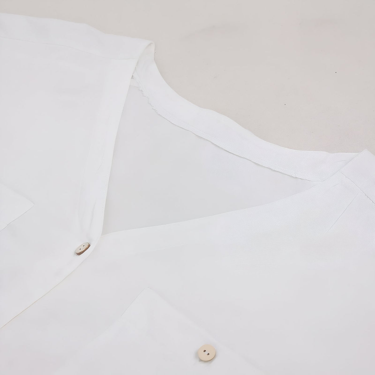 Robe de Plage Longue Style Chemisier gros plan col et boutons - Vert - Blanc
