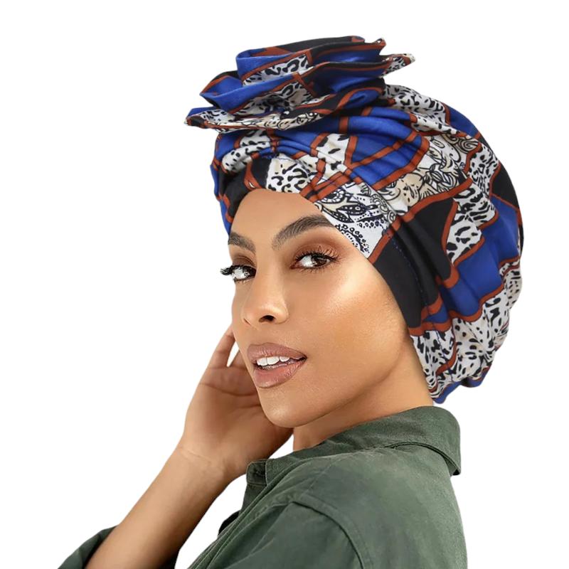Foulard Turban Bleu et Orange 