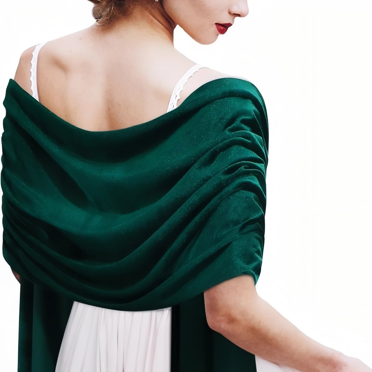 Châle Etole Chic Velours - Vert Émeraude - 70×180cm