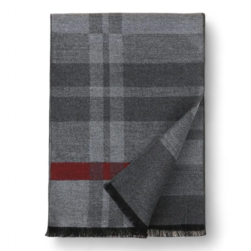 Belle Echarpe Pour Homme Gris Foncé et Bordeaux 180x30cm