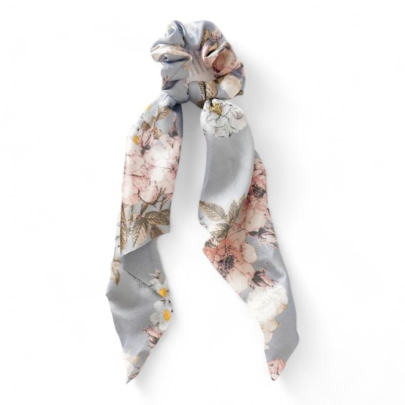 Chouchou Foulard Cheveux Bleu Pâle et Rose Pastel 