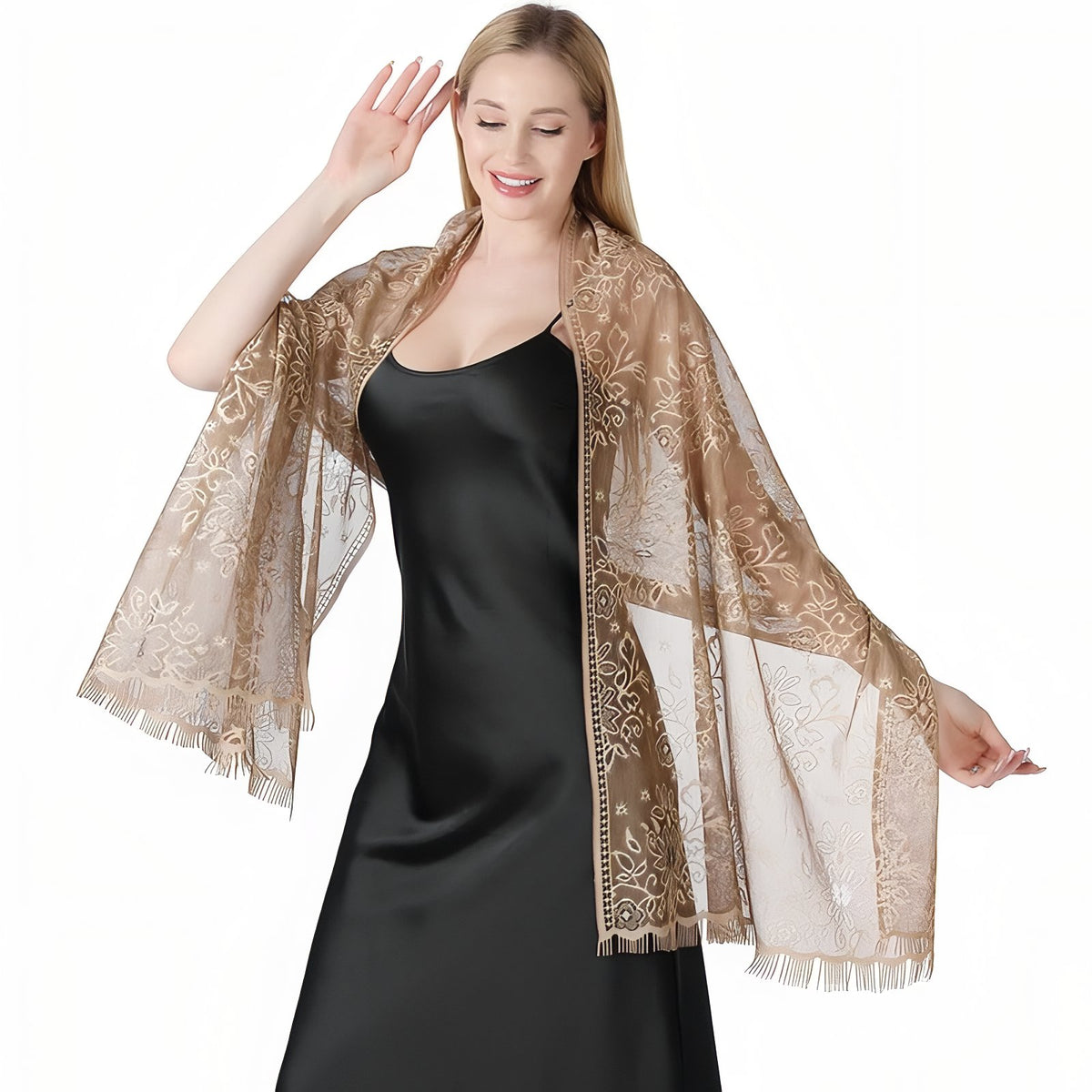 Etole de Soirée Femme - Beige Doré - 70*180cm