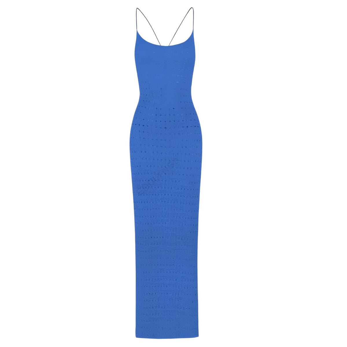 Robe Crochet Colorée à Dos Nu - Bleu