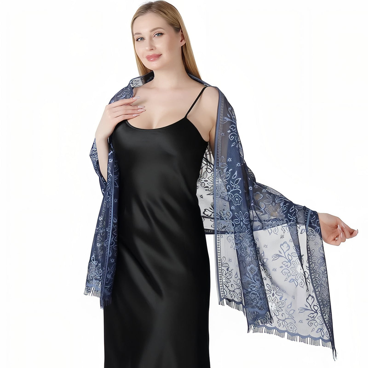 Etole de Soirée Femme portée sur les épaules - Doré - Lavande - Rose - Ivoire - Rose Poudré - Beige Doré - Vert Sauge - Blanc - Noir - Taupe - Beige et Doré - Bleu Marine - Violet Foncé