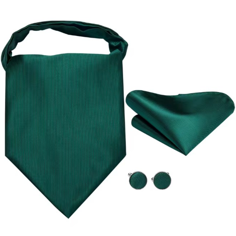 Foulard Ascot Homme en Soie Vert