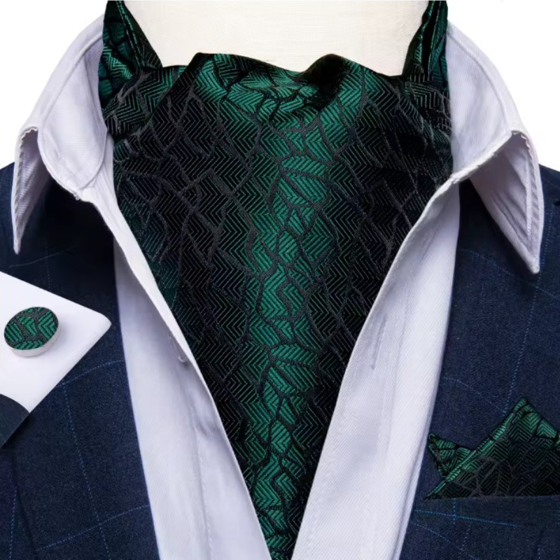 Foulard cravate de mariage vert foncé