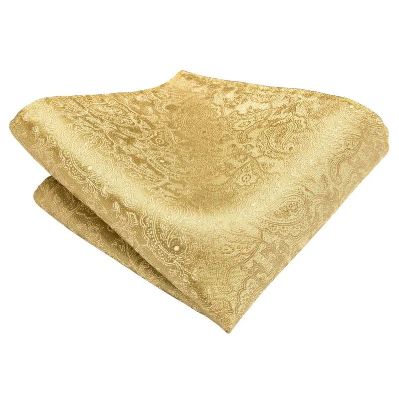 Foulard Cravate en Soie - Jaune Doré (détail)