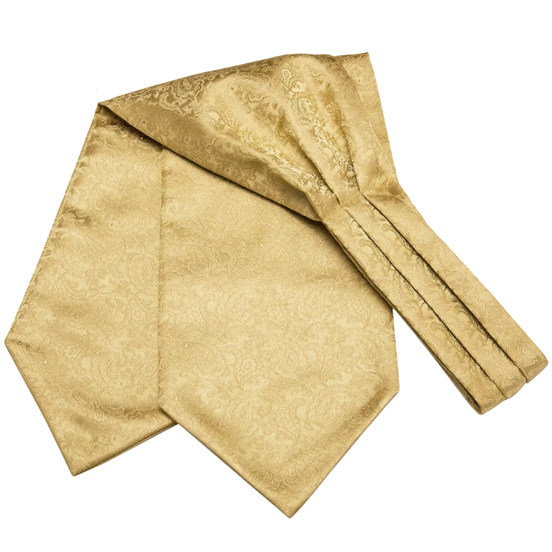 Foulard Cravate en Soie - Jaune Doré (détail plié)
